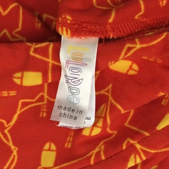 NWT LulaRoe OS Leggings Halloween Haunted House Orange Soft Women Witchy Vibrant - Picture 3 of 3